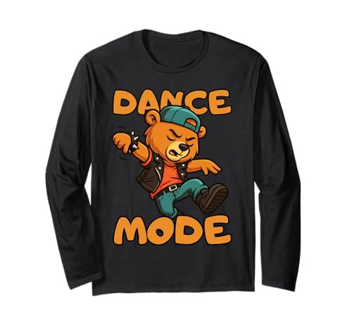 Lustiger Braunbär Tanzmodus Trainer Geschenk für Männer Frauen Kinder Langarmshirt von Teddy Bear Dance Coach Hip Hop Rock Graphic Design