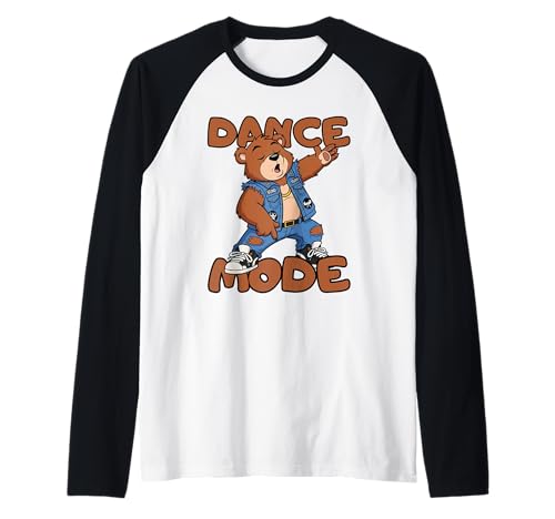 Lustiger Braunbär Tanzmodus Trainer Geschenk für Männer Frauen Kinder Raglan von Teddy Bear Dance Coach Hip Hop Rock Graphic Design