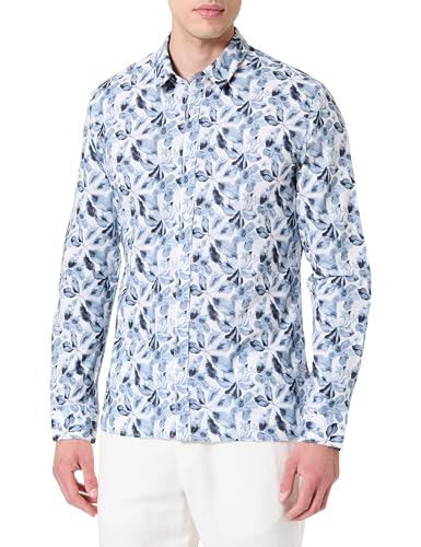 Teddy Smith Herren C-Axel ML Klassisches Hemd, Weiß/Blumenmuster, L von Teddy Smith