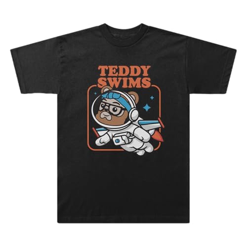 Teddy Swims Unisex Swimmy Astronaut T-Shirt, Schwarz, XXL von Teddy Swims
