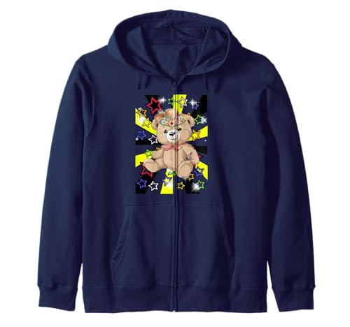 Retro Bär Sommer Teddys Kinder Mädchen Bären Teddybär Kapuzenjacke von Teddy Teddybär Bär