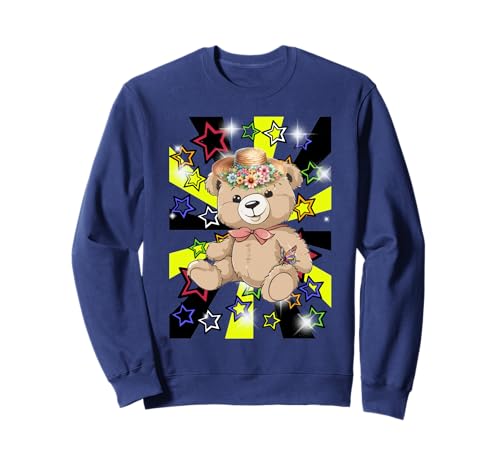 Retro Bär Sommer Teddys Kinder Mädchen Bären Teddybär Sweatshirt von Teddy Teddybär Bär