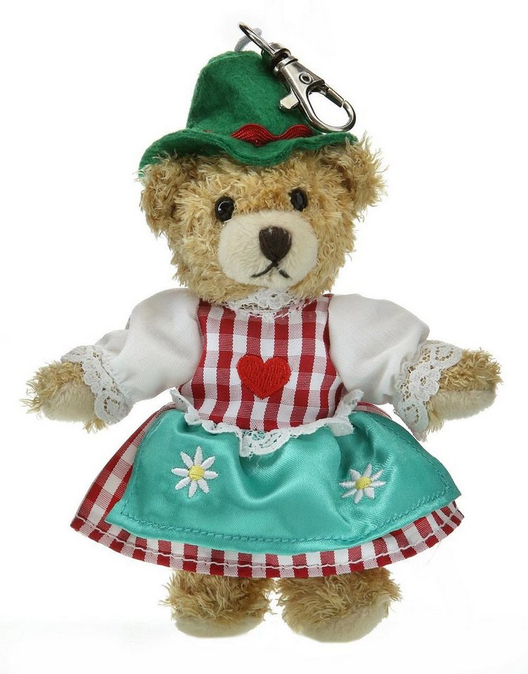 Teddys Rothenburg Anhänger Schlüssel Schlüsselanhänger Trachtenbär Mädchen mit Hut 11 cm, kuschelweicher Plüsch von Teddys Rothenburg
