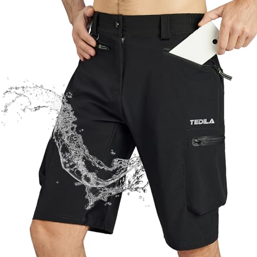 Tedila Wanderhose Herren Kurz Cargo Shorts Herren Kurze Hosen Wandershorts MTB Hose Outdoor Trekking Shorts Sommer mit 5 Taschen von Tedila