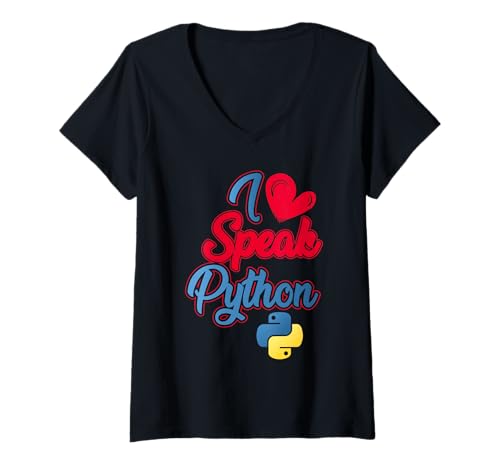 Damen I Love Speak Python Programmierer Clean Funny Coding Computer T-Shirt mit V-Ausschnitt Damen I Love Speak Python Programmierer Clean Funny Coding Computer T-Shirt mit V-Ausschnitt von Tee Has Code Love Python Life Fun!!