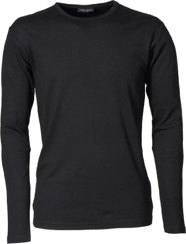 TJ530 Herren Longsleeve Interlock T-Shirt Langarm, Farbe:black;Herrengrößen:M M,Black von Tee Jays