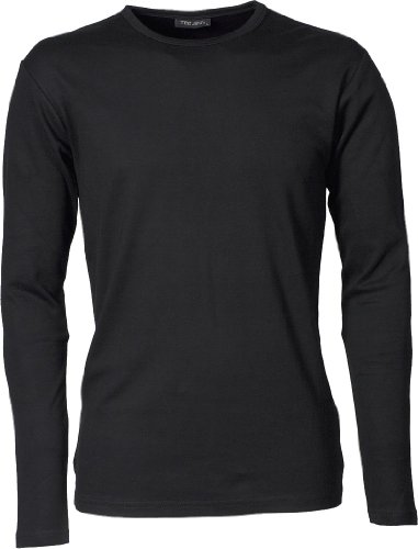 TJ530 Herren Longsleeve Interlock T-Shirt Langarm, Farbe:black;Herrengrößen:S S,Black von Tee Jays