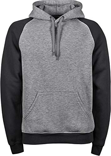 TJ5432 Herren Kapuzen Two-Tone Hooded Sweatshirt Pullover, Größe:L, Farbe:Heather Grey-Dark Grey (Solid) von Tee Jays