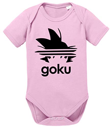 Adi Goku Dragon Son Baby Ball Strampler Bio Baumwolle Body Jungen & Mädchen 0-12 Monate, Größe:74/7-9 Monate, Farbe:Rosa von Tee Kiki