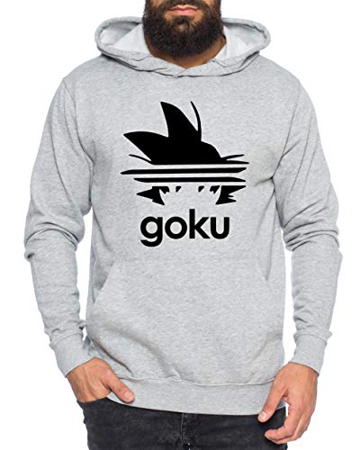 Adi Goku - Herren Hoodie Son Ruffy Luffy Naruto Saitama One Dragon Master Goku Ball Vegeta Turtle Roshi Piece Golds Db, Farbe:Dunkelgrau Meliert, Größe:L von Tee Kiki