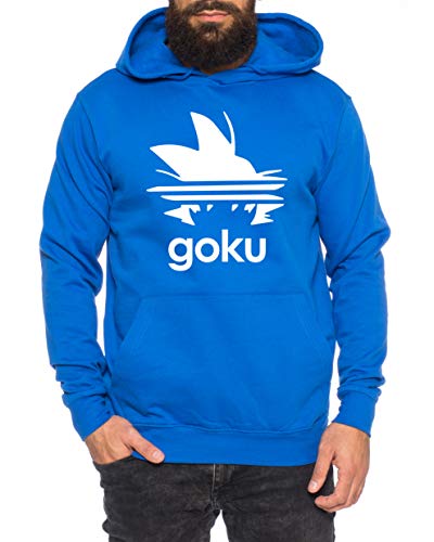 Adi Goku - Herren Hoodie Son Ruffy Luffy Naruto Saitama One Dragon Master Goku Ball Vegeta Turtle Roshi Piece Golds Db, Farbe:Royalblau, Größe:XXL von Tee Kiki