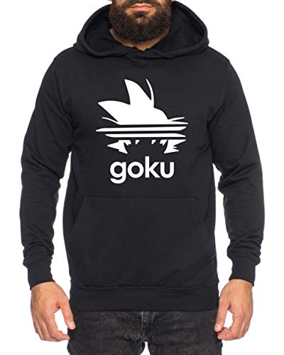 Adi Goku - Herren Hoodie Son Ruffy Luffy Naruto Saitama One Dragon Master Goku Ball Vegeta Turtle Roshi Piece Golds Db, Farbe:Schwarz, Größe:L von Tee Kiki