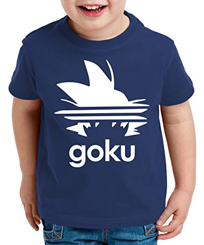 Adi Goku Kinder T-Shirt Son Dragon Master Ball Vegeta Turtle Roshi Db, Kinder T-Shirt Größe:98-104 (3-4 Jahre), Kinder Farben:Dunkel Blau von Tee Kiki