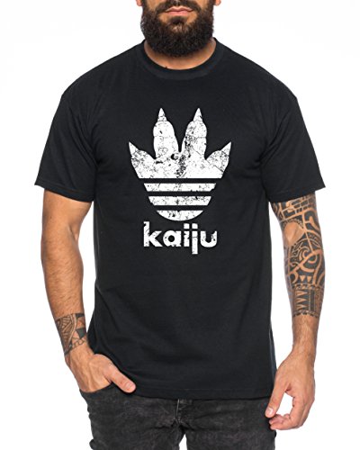 Adi Kaiju Herren T-Shirt Gojira Godzilla Japan Nippon Kaiju Kanji Tokyo, Farbe:Schwarz;Größe:M von WhyKiki