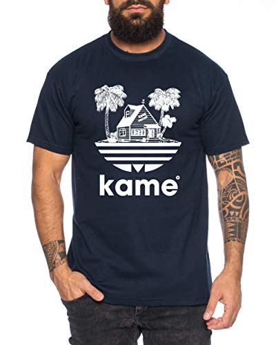 Adi Kame House - Herren T-Shirt One Goku Dragon Master Son Ball Vegeta Turtle Roshi Piece Golds Db, Farbe:Dunkelblau, Größe:3XL von Tee Kiki