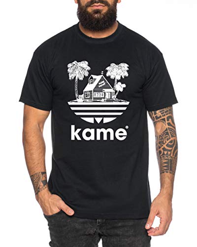 Adi Kame House - Herren T-Shirt One Goku Dragon Master Son Ball Vegeta Turtle Roshi Piece Golds Db, Farbe:Schwarz, Größe:L von Tee Kiki