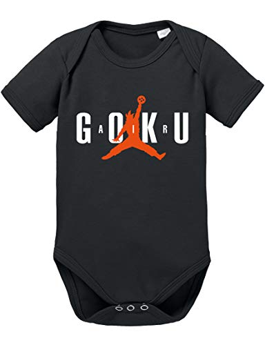 Air Goku Dragon Son Baby Ball Strampler Bio Baumwolle Body Jungen & Mädchen 0-12 Monate, Größe:62/2-3 Monate, Farbe:Schwarz von Tee Kiki