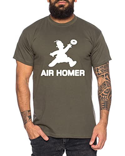 Air Homer Herren T-Shirt Cooles lustiges Fun Shirt, Größe:XL, Farbe:Khaki von Tee Kiki