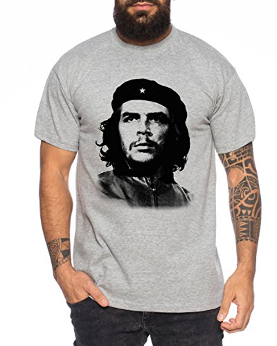 Che Herren T-Shirt Kuba Guevara Revolution Guevara, Farbe:Dunkelgrau Meliert;Größe:XL von WhyKiki