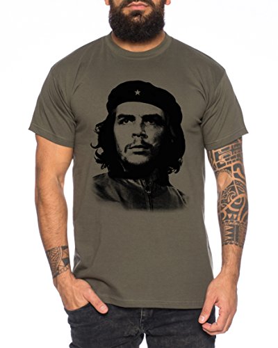 Che Herren T-Shirt Kuba Guevara Revolution Guevara, Farbe:Khaki;Größe:XL von WhyKiki