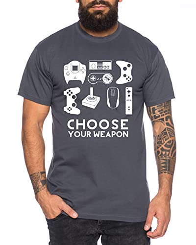 Choose Your Waepon Herren T-Shirt Gamer Play Sport Station Controller ps Game, Farbe:Dunkelgrau;Größe:XXL von WhyKiki