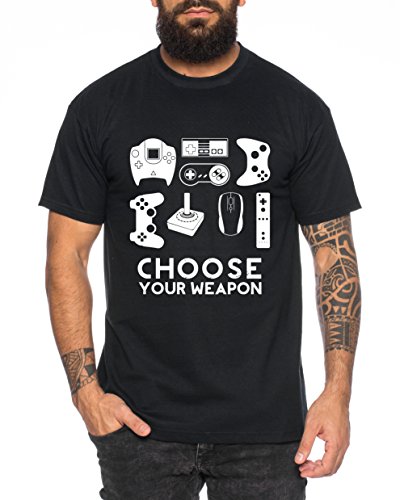 Choose Your Waepon Herren T-Shirt Gamer Play Sport Station Controller ps Game, Farbe:Schwarz;Größe:M von Tee Kiki