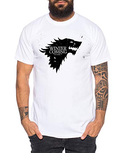 Coming Herren Game T-Shirt Cooles Thrones Shirt, Größe:M, Farbe:Weiß von Tee Kiki