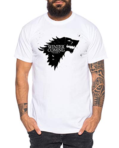 Coming Herren Game T-Shirt Cooles Thrones Shirt, Größe:S, Farbe:Weiß von Tee Kiki