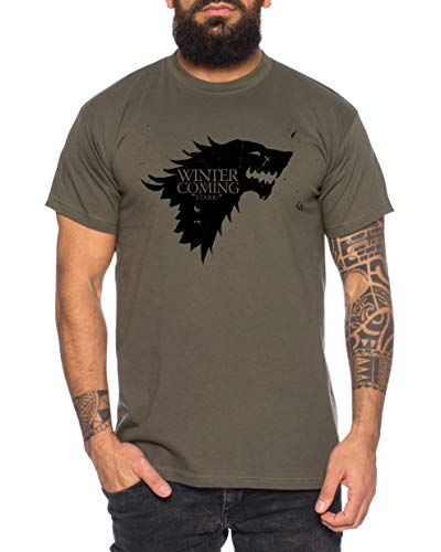Coming Herren Game T-Shirt Cooles Thrones Shirt, Größe:XXL, Farbe:Khaki von Tee Kiki