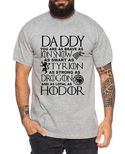 Daddy Snow - Herren T-Shirt Targaryen Thrones Game of stark Lannister Baratheon Daenerys Khaleesi tv blu-ray DVD, Farbe:Dunkelgrau Meliert, Größe:3XL von Tee Kiki