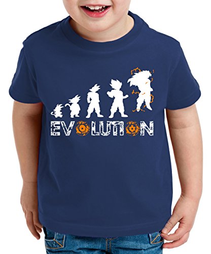 Evolution Super Son Kinder T-Shirt Goku Dragon Master Ball Vegeta Turtle Roshi Db, Farbe:Dunkelblau;Kinder T-Shirt Größe:134/146 von WhyKiki