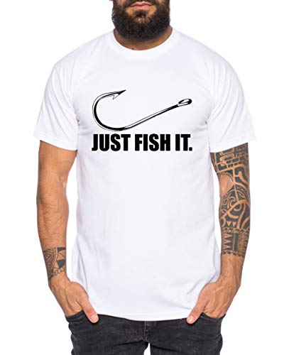 Fish It Herren T-Shirt Cooles lustiges Fun Shirt, Größe:4XL, Farbe:Weiß von Tee Kiki