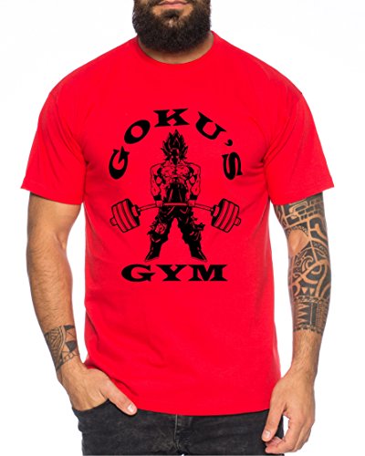 Goku Golds Herren T-Shirt One Goku Dragon Master Son Ball Vegeta Turtle Roshi Piece Golds Db, Farbe:Rot;Größe:S von WhyKiki