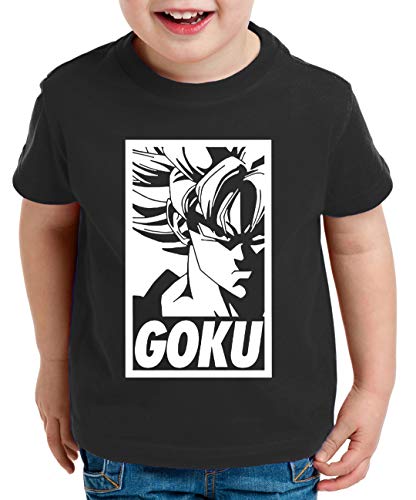 Goku Rahmen Kinder T-Shirt Son Dragon Master Ball Vegeta Turtle Roshi Db, Kinder T-Shirt Größe:152-164 (12-14 Jahre), Kinder Farben:Schwarz von Tee Kiki