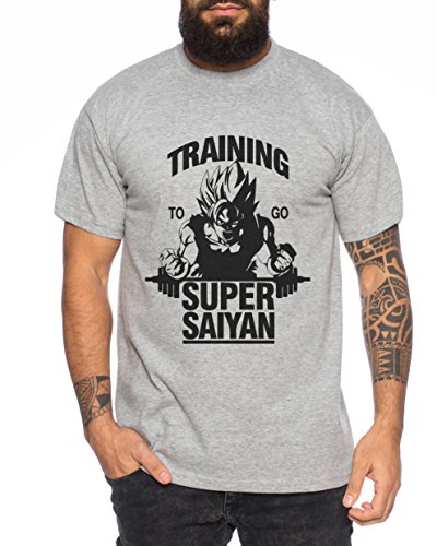 Goku Super Saiyajin Nerd Herren T-Shirt, Farbe:Dunkelgrau Meliert;Größe:3XL von WhyKiki