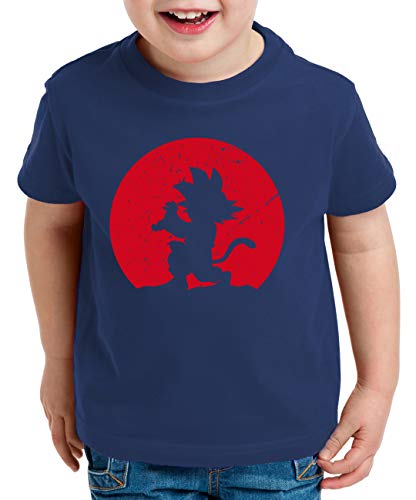 Kame Moon Goku Kinder T-Shirt Son Dragon Master Ball Vegeta Turtle Roshi Db, Kinder T-Shirt Größe:122-128 (7-8 Jahre), Kinder Farben:Dunkel Blau von Tee Kiki
