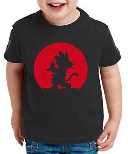 Kame Moon Goku Kinder T-Shirt Son Dragon Master Ball Vegeta Turtle Roshi Db, Kinder T-Shirt Größe:122-128 (7-8 Jahre), Kinder Farben:Schwarz von Tee Kiki