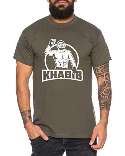 Khabib Finger - Herren T-Shirt Nurmagomedov MMA Eagle Dagestan Cooles Fitness Sport Shirt, Farbe:Khaki, Größe:L von Tee Kiki