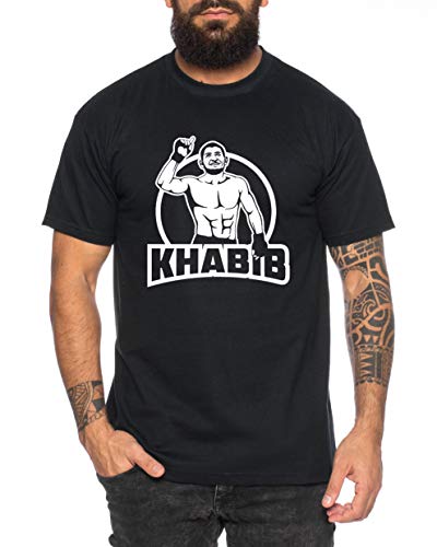 Khabib Finger - Herren T-Shirt Nurmagomedov MMA Eagle Dagestan Cooles Fitness Sport Shirt, Farbe:Schwarz, Größe:M von Tee Kiki