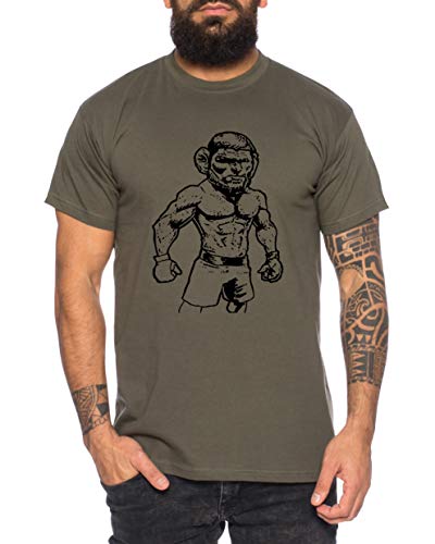 Khabib Stand - Herren T-Shirt Nurmagomedov MMA Eagle Dagestan Cooles Fitness Sport Shirt, Farbe:Khaki, Größe:L von Tee Kiki