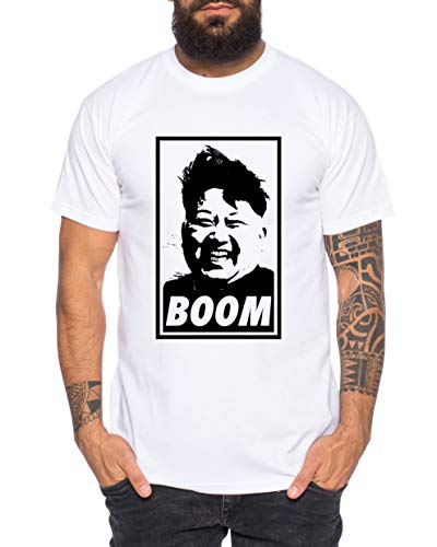 Kim Boom Herren T-Shirt Cooles lustiges Fun Shirt, Größe:4XL, Farbe:Weiß von Tee Kiki