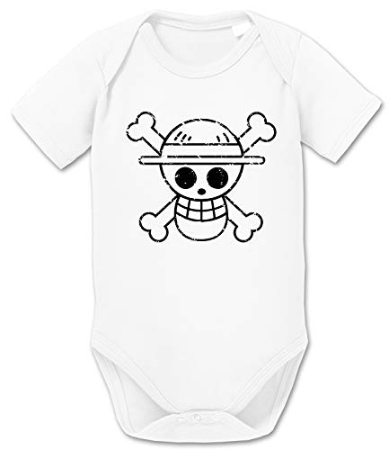 Logo Bruch One Baby Piece Ruffy Strampler Bio Baumwolle Body Jungen & Mädchen 0-12 Monate, Größe:62/2-3 Monate, Farbe:Weiss von Tee Kiki