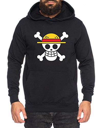 Logo Pirat Herren Hoodie Ruffy Zoro One Nami Lysop Piece Portgas D, Farbe:Schwarz;Größe:XXL von WhyKiki