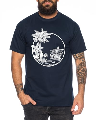 Merry Palm - Herren T-Shirt Straw Hat Luffy Zoro One Monkey D. Pirat Ace Piece Goku Anime Ruffy, Größe:XL, Farbe:Dunkelblau Merry Palm - Herren T-Shirt Straw Hat Luffy Zoro One Monkey D. Pirat Ace Piece Goku Anime Ruffy, Größe:XL, Farbe:Dunkelblau von Tee Kiki
