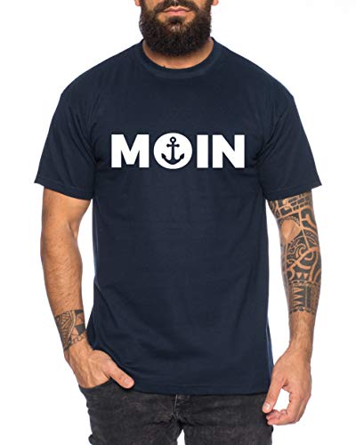 Moin Anker Herren T-Shirt Cooles lustiges Fun-Shirt, Farbe:Dunkelblau, Größe:3XL von Tee Kiki