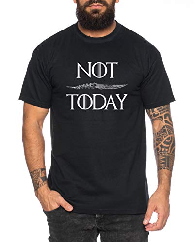 Not Today - Herren T-Shirt Targaryen Thrones Game of stark Lannister Baratheon Daenerys Khaleesi tv blu-ray DVD, Farbe:Dunkelblau, Größe:XL von Tee Kiki