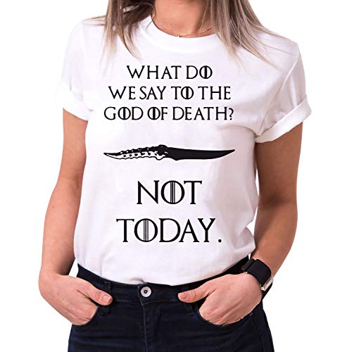 Not Today III - T-Shirt Damen Targaryen Thrones Game of stark Lannister Baratheon Daenerys Khaleesi tv blu-ray DVD, Größe:XL, Farbe:Weiß von Tee Kiki