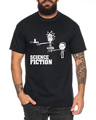 RM Fiction Herren T-Shirt Morty dan Sanchez Mr Rick Meeseeks Harmon, Farbe:Schwarz, Größe:3XL von Tee Kiki