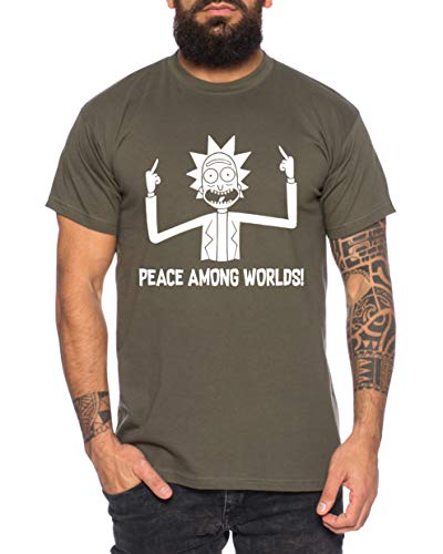 Rick Peace Herren T-Shirt Morty dan Sanchez Mr Rick Meeseeks Harmon, Größe:M, Farbe:Khaki von Tee Kiki