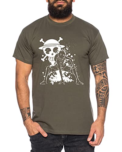 Ruffy Angry Zorro Gear One Manga Herren 2 Ruffy T-Shirt Anime Piece, Größe:XXL, Farbe:Khaki von Tee Kiki